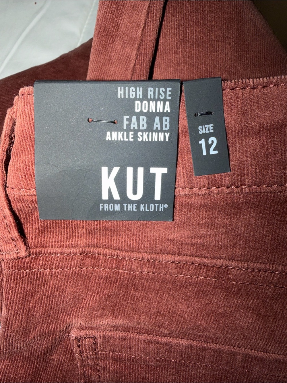 Kut from the Kloth womens Corduroy Pants in Rust Brown - Picture 4 of 4